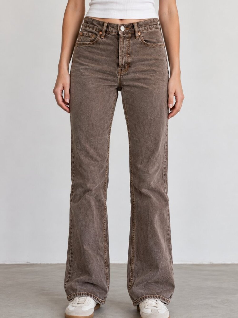 PacSun Size 27 High Rise Bootcut Jeans Brown Gray Washed Y2K